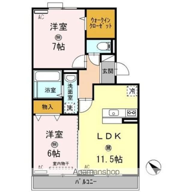 和歌山県和歌山市加納[2LDK/58.07m2]の間取図