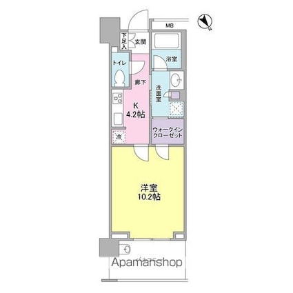クロスエアタワー[1K/36.72m2]の間取図