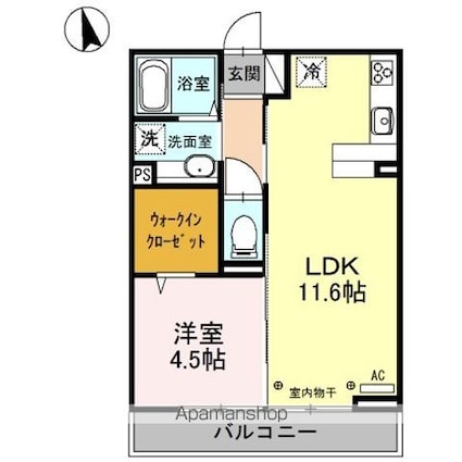 プランドール　並柳[1LDK/40.07m2]の間取図