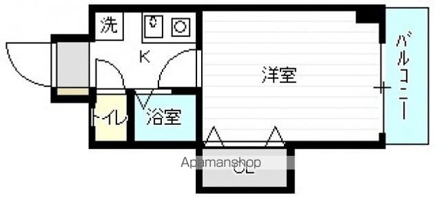 コーポ倉本[1K/22.87m2]の間取図
