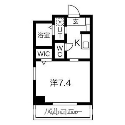 ＵＮ　ＲＯＯＭ[1K/25.5m2]の間取図