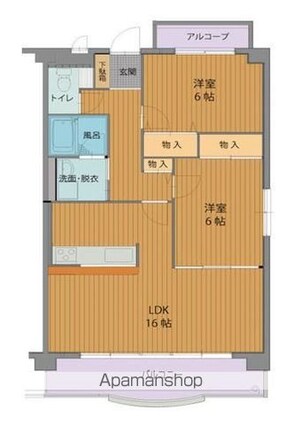 ブラウニィヒル[2LDK/64m2]の間取図