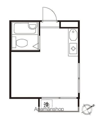 フラッツ上馬[1R/12.92m2]の間取図