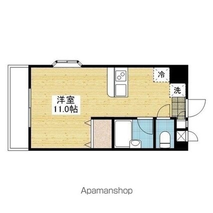 アルト雄郡　西棟[1R/22.9m2]の間取図
