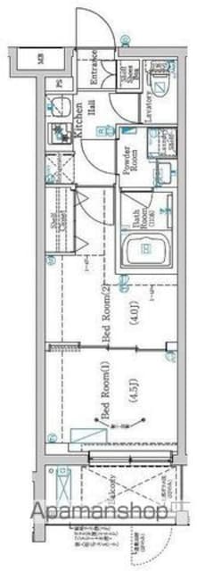 ラフィスタ方南町[2K/25.94m2]の間取図