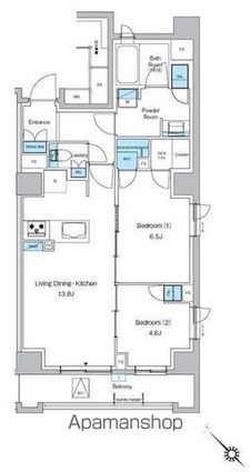 プレディアコート西葛西[2LDK/61.14m2]の間取図