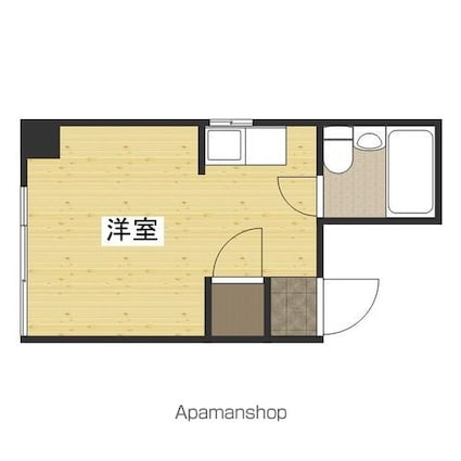 舟入ガーデン[1R/15.86m2]の間取図