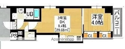 ＧＲＡＮＤ千葉中央[1DK/29.06m2]の間取図