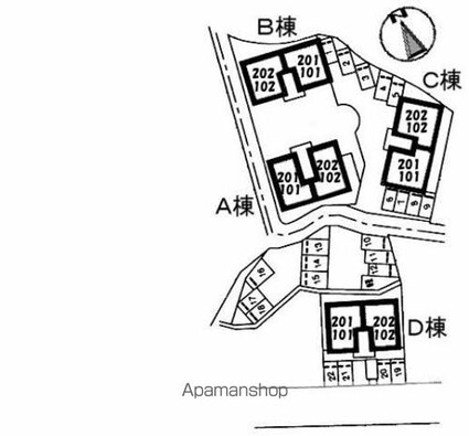 イーストパーク　Ａ棟[3DK/53.16m2]の配置図