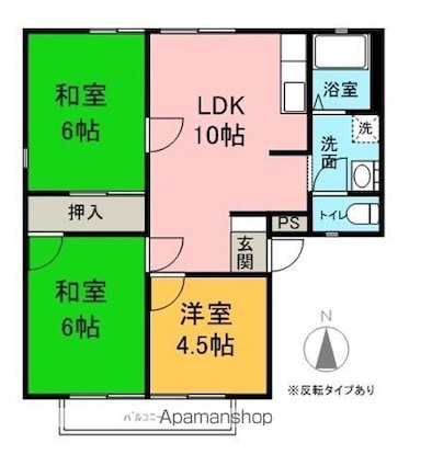 アーバンのぐちＡ[3LDK/56.32m2]の間取図