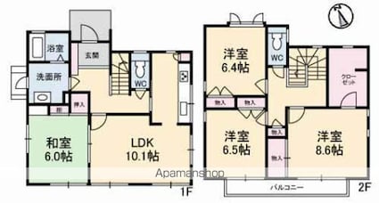 藤の木１丁目戸建[4LDK/112.86m2]の間取図