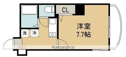ベルシティ五橋[1K/24.84m2]の間取図