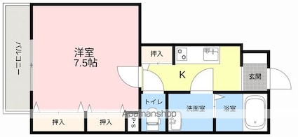 Ｎ－スタイル[1K/26.08m2]の間取図