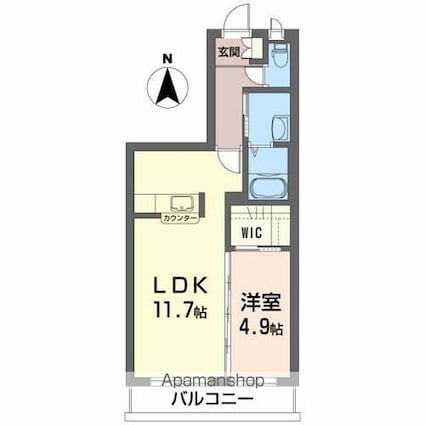 ＭＡＩＳＯＮ　ＭＡＳＴ　売市Ａ[1LDK/44.1m2]の間取図