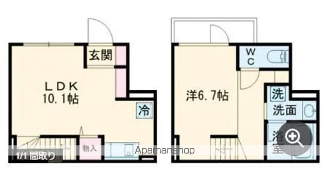 ヴァンテジオ世田谷[1LDK/37.39m2]の間取図