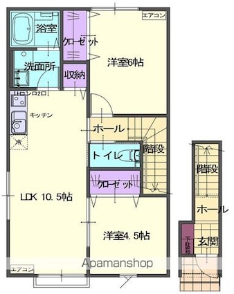 グランピーノ常盤台[2LDK/53.73m2]の間取図