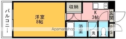 エコール久米[1K/27m2]の間取図