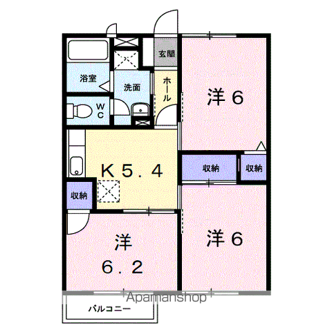 和歌山市太田のアパートの間取り