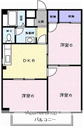 シティハイツトーコーⅠ[3DK/51.81m2]の間取図