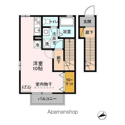 クローカス[1R/34m2]の間取図