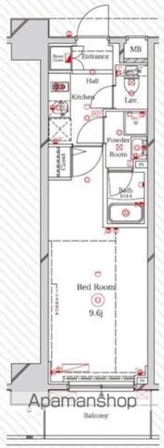 ラフィスタ三ノ輪[1K/27.26m2]の間取図