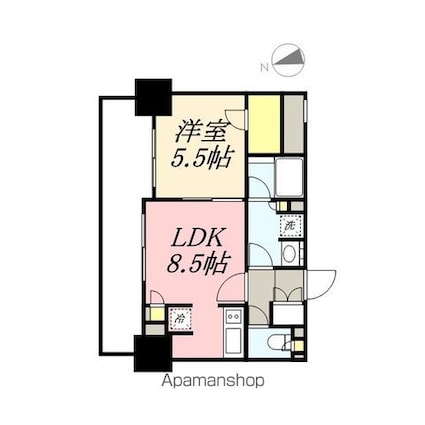 パークアクシス東陽町・親水公園[1LDK/37.51m2]の間取図