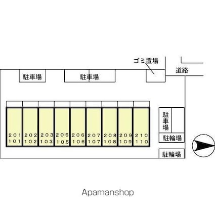 東京都小金井市緑町１丁目[1K/22.52m2]の配置図