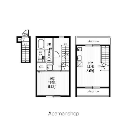 ミハス経堂ノルテ[1LDK/40.78m2]の間取図