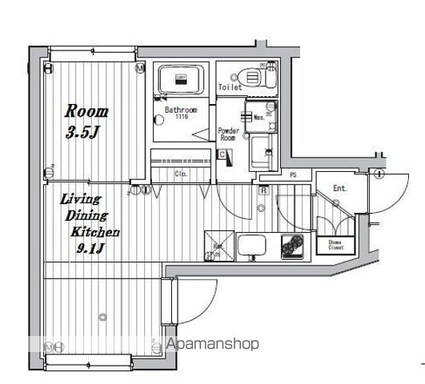 ブリステラス学芸大学前[1LDK/29.92m2]の間取図