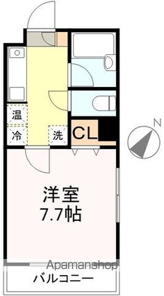 カーサ・デ・セントロ[1K/24.85m2]の間取図
