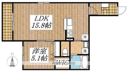 メゾン・クラージュ立川[1LDK/50.88m2]の間取図