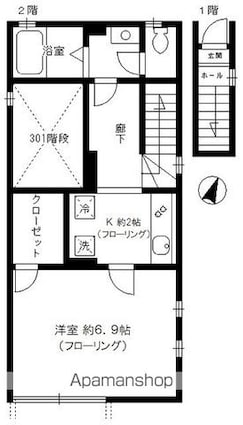 エル・沼袋[1K/32.03m2]の間取図