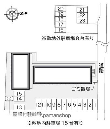レオパレスエーデルハイム[1K/23.18m2]の配置図