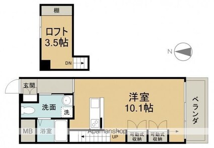 ロフティ五日市[1R/31.05m2]の間取図