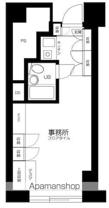 東京都渋谷区代々木２丁目[1R/22.85m2]の間取図