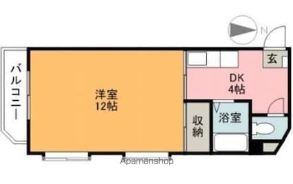 グランドハイム小坂[1DK/33.48m2]の間取図