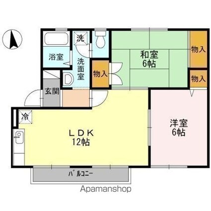 ボナール平松[2LDK/53.82m2]の間取図