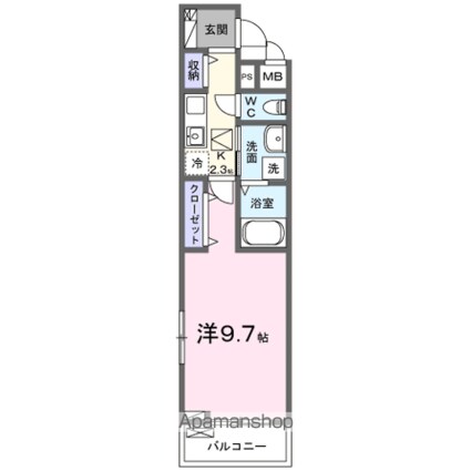 サニーサイド・レオ[1K/31.21m2]の間取図