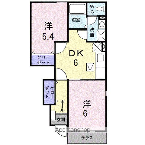 【サンベールコガⅡ　Ｃの間取り】