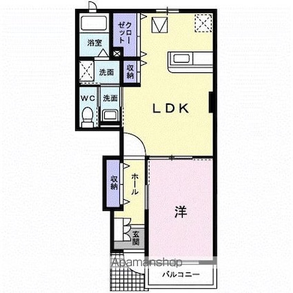 グランデ　カーサＤ[1LDK/44.82m2]の間取図