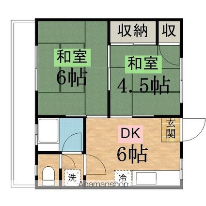 セントラルコーポ[2DK/34m2]の間取図