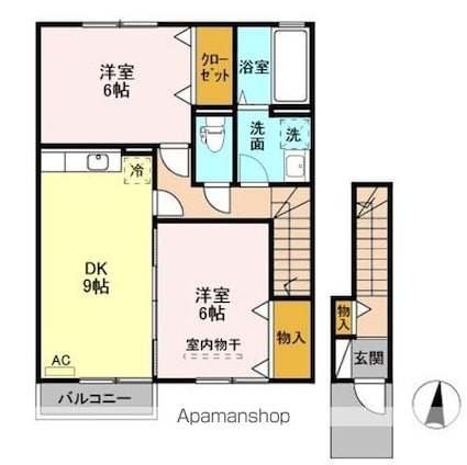 ルミエール　Ａ＆Ｋ　ⅠⅡⅢ[2DK/55.37m2]の間取図