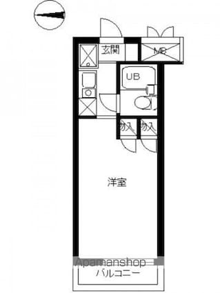 スカイコート世田谷第４[1R/16.57m2]の間取図