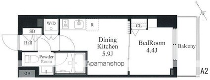 ラティエラ秋葉原[1DK/25.78m2]の間取図