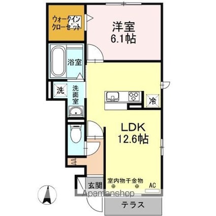 プリート　プロスペラーレ[1LDK/45.27m2]の間取図