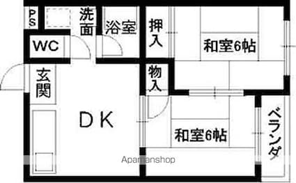 中村マンション[2DK/40m2]の間取図