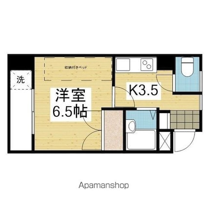 Ｍｔ．ＣＥＲＶＩＮ[1K/22.68m2]の間取図