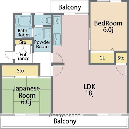 桑田園[2LDK/69.72m2]の間取図