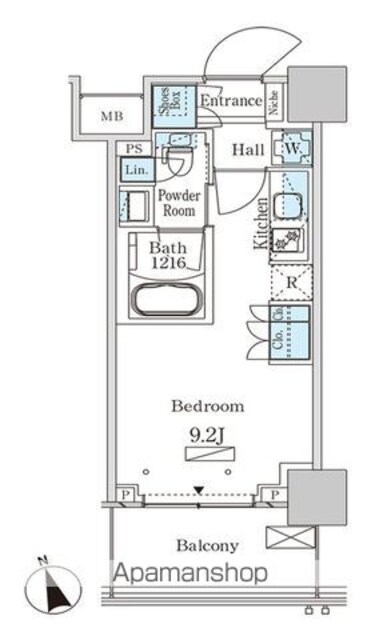 パークアクシス大塚ステーションゲートタワー[1R/25.09m2]の間取図