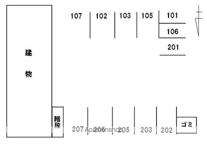 スバルハイツ[1K/19.87m2]の配置図